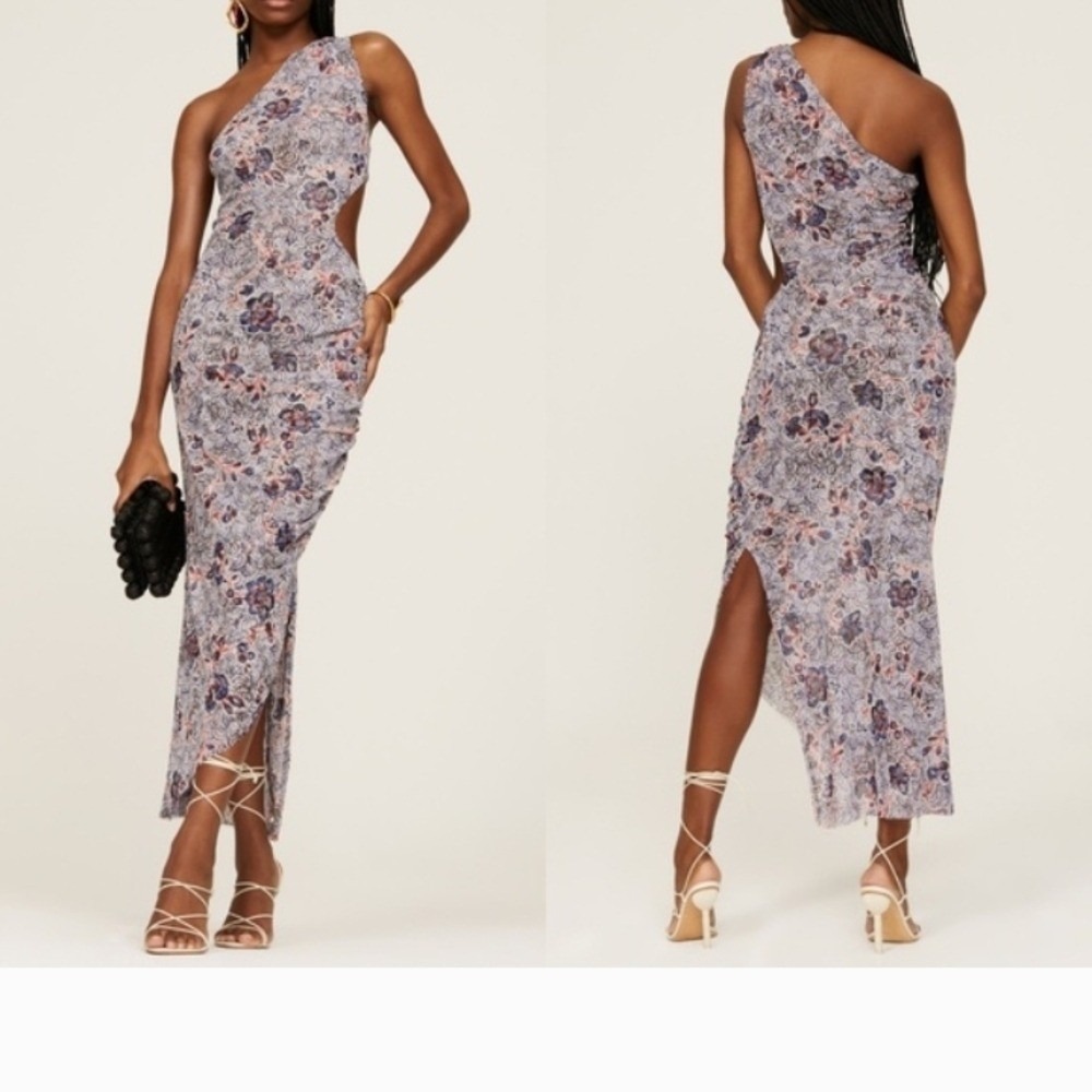 MISA Floral One-Shoulder Dress Retail $350 - Picture 2 of 9